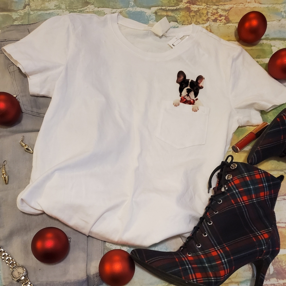 🆕️H&M Dog In Pocket Tee